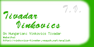 tivadar vinkovics business card
